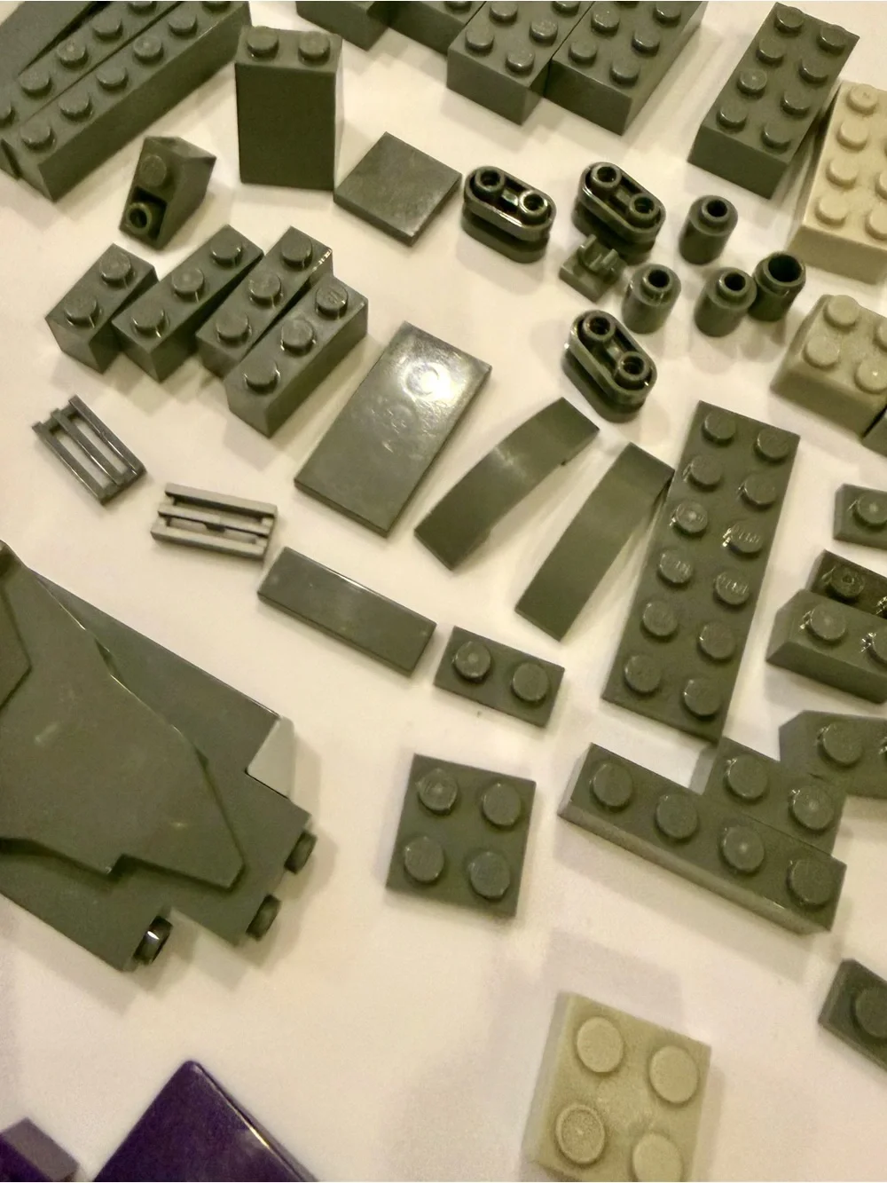 LEGO dark Purple Grey Cream blocks pieces parts elements lot